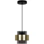 Suspension INSPIRE Croon E27 diam.18 cm métal dore/verre noir