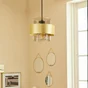 Suspension INSPIRE Croon E27 diam.18 cm métal dore/verre noir