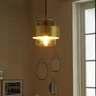 Suspension INSPIRE Croon E27 diam.18 cm métal dore/verre noir