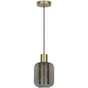 Suspension INSPIRE Courba, E27 diam. 17, métal laiton/verre fumé