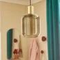 Suspension INSPIRE Courba, E27 diam. 17, métal laiton/verre fumé