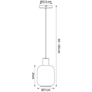 Suspension INSPIRE Courba, E27 diam. 17, métal laiton/verre fumé