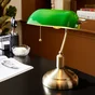 Lampe  bureau anita banker e27 h36 laiton/verre vert inspire