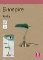 Lampe bureau anita banker e27 h36 laiton/verre vert inspire