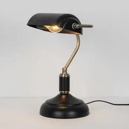Lampe bureau anita banker e27 h36 laiton/metal noir inspire