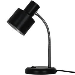 Lampe bureau poucet e27 h30,9 metal noir/chrome inspire