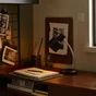Lampe bureau poucet e27 h30,9 metal noir/chrome inspire
