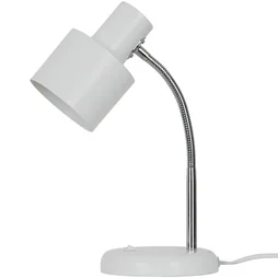 Lampe bureau poucet e27 h30.9 metal blanc/chrome inspire