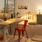 Lampe bureau poucet e27 h30.9 metal blanc/chrome inspire