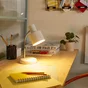 Lampe bureau poucet e27 h30.9 metal blanc/chrome inspire