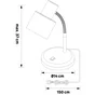 Lampe bureau poucet e27 h30.9 metal blanc/chrome inspire