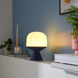 Lampe tiga e14 h22.5 plastique recycle bleu denim1 inspire