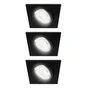 Lot de 3 spot encastré led Clane gu10 4000k orient carré noir INSPIRE