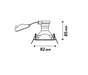 Lot de 3 spot encastré led Clane gu10 4000k orient carré noir INSPIRE
