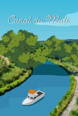 Toile imprimée Canal, CEANOTHE l.65 x H.45 cm