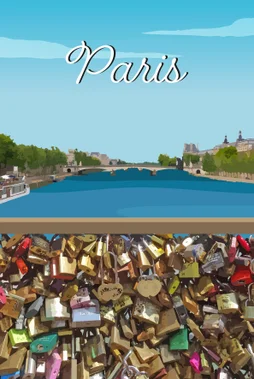 Toile imprimée Pont des arts, CEANOTHE l.65 x H.45 cm