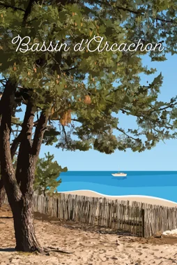 Toile imprimée Bassin arcachon, CEANOTHE l.65 x H.45 cm