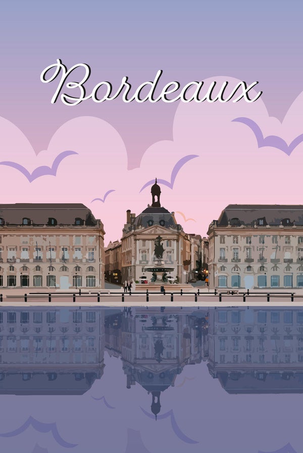 Toile imprimée Bordeaux, CEANOTHE l.65 x H.45 cm