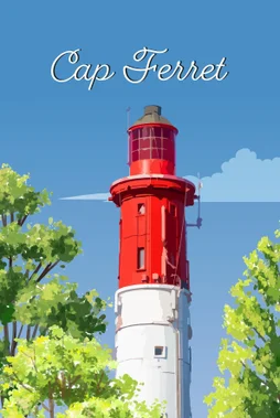 Toile imprimée Cap ferret, CEANOTHE l.30 x H.45 cm