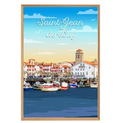 Image encadrée St Jean de Luz, CEANOTHE l.65 x H.97 cm