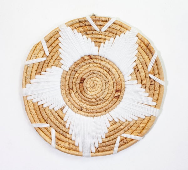 Décoration murale Boho, beige et blanc ARIANE l.30 x H.30 cm