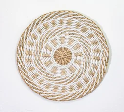 Décoration murale Boho, beige et blanc ARIANE l.27 x H.27 cm
