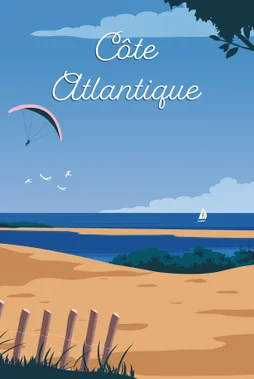 Toile imprimée Plage nuit, CEANOTHE l.30 x H.45 cm