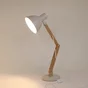 Lampe de bureau Motio articulée, métal/bois blanc, e27, INSPIRE H.30 cm