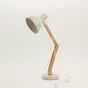 Lampe de bureau Motio articulée, métal/bois blanc, e27, INSPIRE H.30 cm