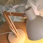 Lampe de bureau Motio articulée, métal/bois blanc, e27, INSPIRE H.30 cm