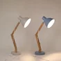 Lampe de bureau Motio articulée, métal/bois blanc, e27, INSPIRE H.30 cm