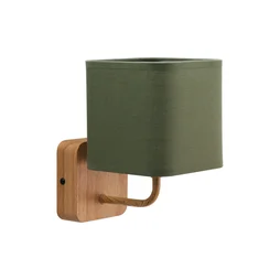 Applique Akora bois et abat jour vert, INSPIRE