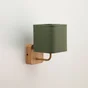 Applique Akora bois et abat jour vert, INSPIRE