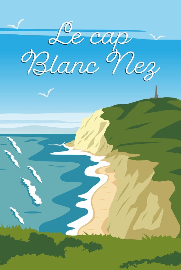 Toile imprimée Cap blanc nez, CEANOTHE l.30 x H.45 cm