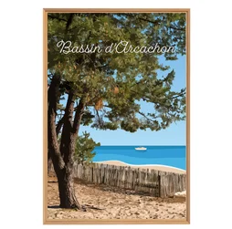Image encadrée Bassin arcachon  CEANOTHE l.65 x H.97 cm