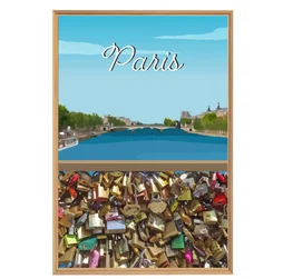 Image encadrée Pont des arts CEANOTHE l.65 x H.97 cm