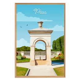 Image encadrée Pau jardin  CEANOTHE l.65 x H.97 cm