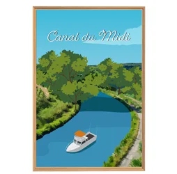 Image encadrée Canal CEANOTHE l.65 x H.97 cm