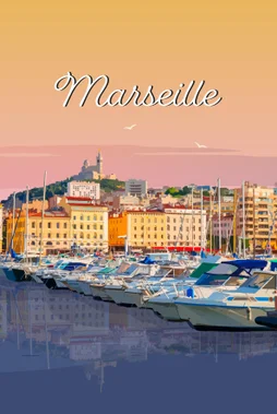 Toile imprimée Port de Marseille, CEANOTHE l.30 x H.45 cm