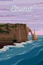 Toile imprimée Etretat Crepus, CEANOTHE l.30 x H.45 cm