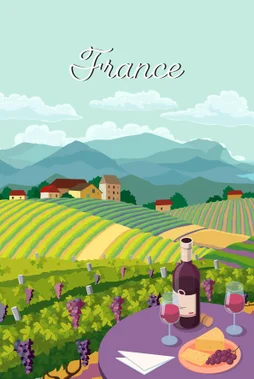 Toile imprimée Vignoble, CEANOTHE l.30 x H.45 cm