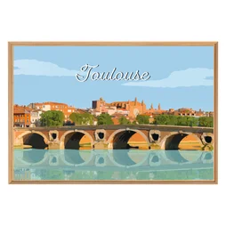 Image encadrée Pont Toulouse, CEANOTHE l.65 x H.97 cm