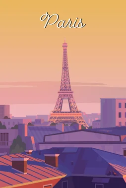 Toile imprimée Paris, CEANOTHE l.30 x H.45 cm