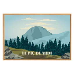 Image encadrée Pic du Midi, CEANOTHE l.65 x H.97 cm