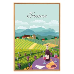 Image encadrée Vignoble, CEANOTHE l.65 x H.97 cm