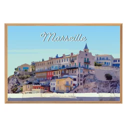 Image encadrée Marseille, CEANOTHE l.65 x H.97 cm