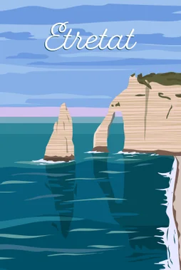 Toile imprimée Etretat, CEANOTHE l.30 x H.45 cm