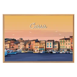 Image encadrée Port de Cassis, CEANOTHE l.65 x H.97 cm