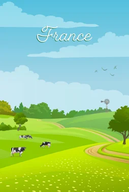 Toile imprimée Prairie, CEANOTHE l.30 x H.45 cm