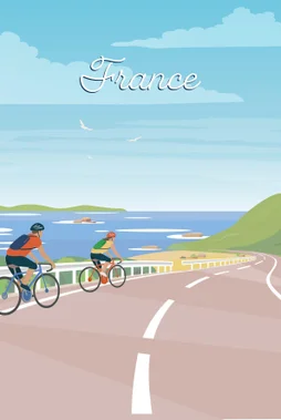 Toile imprimée Cyclisme, CEANOTHE l.30 x H.45 cm